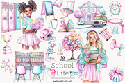 Back To School Clipart, a Person Illustration by GlamArtZhanna (Thumbnail 1 of 8)