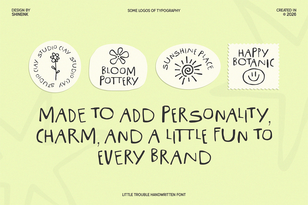 Little Trouble – Quirky Font, a Handwritten Font by shineink.designlab (Photo 7 of 12)
