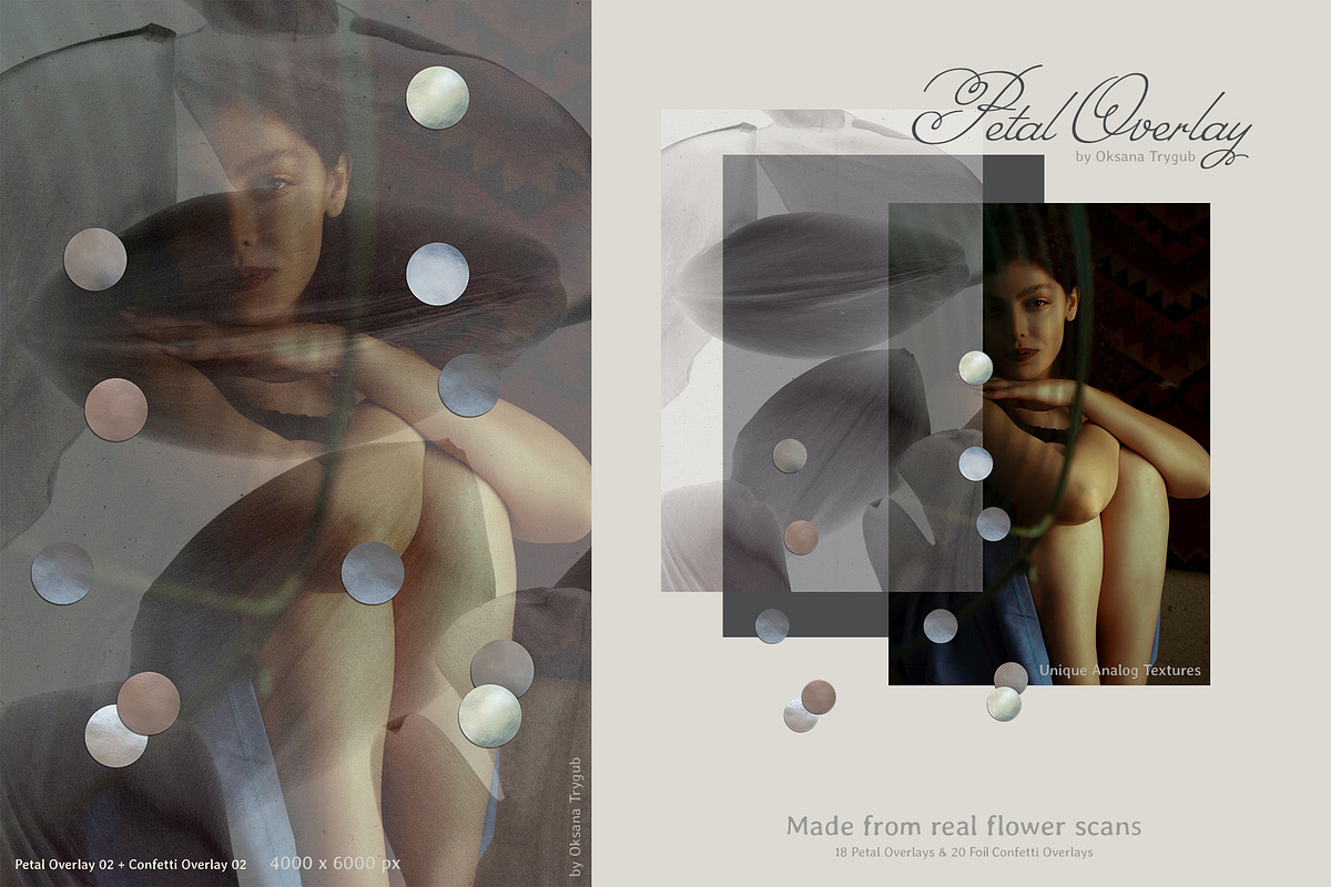 Flower Petal Textures & Foil Overlay, a Texture Graphic by Oksana Trygub (Photo 6 of 28)