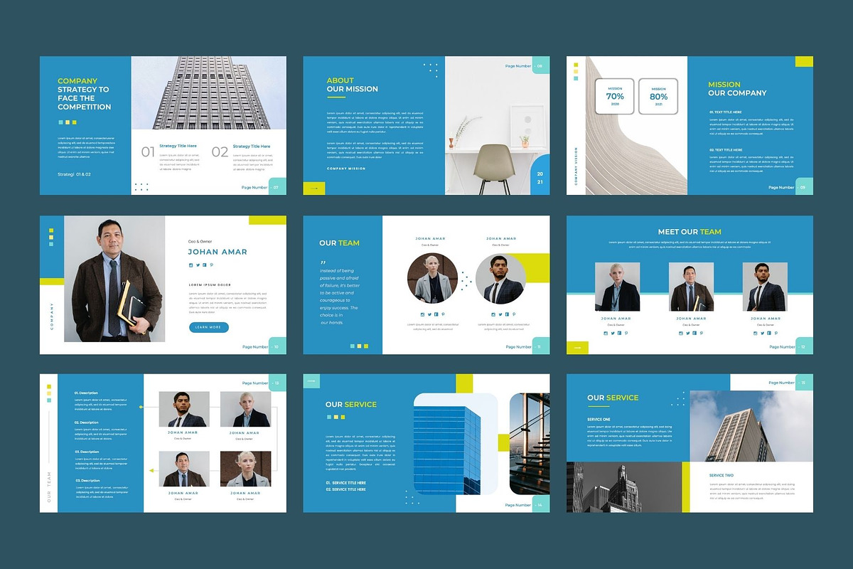 COMPANY PROFILE PowerPoint Template, a Presentation Template by Rizki Herdian (Photo 3 of 6)