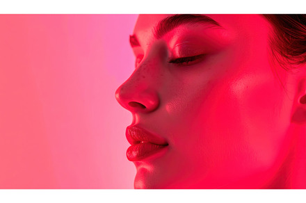 Close-up of serene woman’s face