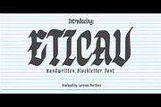 Eticav- Handwritten Blackletter Font, a Blackletter Font by Lurinzu Studios (Thumbnail 1 of 10)