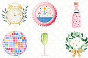 Happy New Year Clipart, an Illustration by Black Bird Studio (Thumbnail 4 of 6)