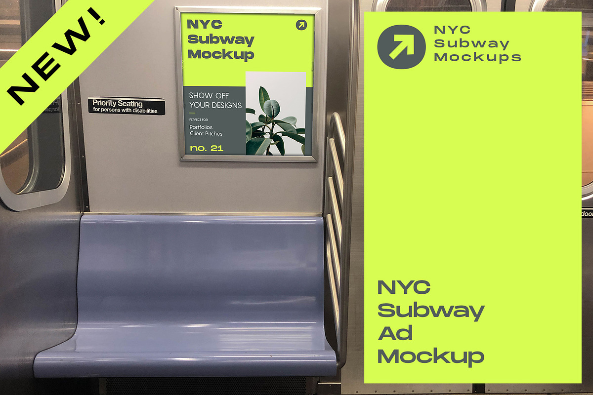 NYC Subway Ad Mockup, an Advertising Mockup by NYC Billboard Mockups (Photo 1 of 2)