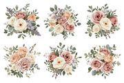 Blush Floral Watercolor Bundle, an Illustration by musafir_fashion (Thumbnail 10 of 13)