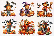 Cute Scarecrows clipart, an Illustration by CreationArt (Thumbnail 2 of 5)