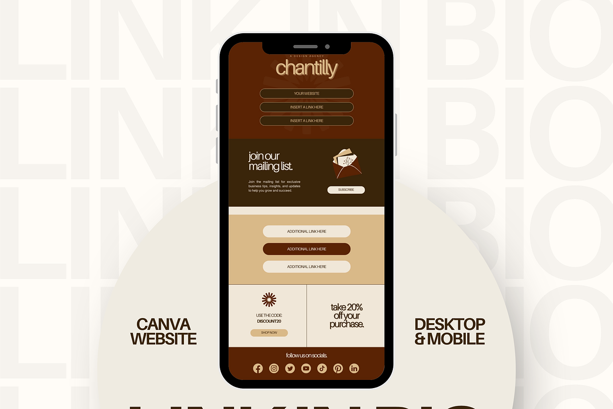 Canva Link in Bio Template, a Landing Page Template by Branding Babe Co. (Photo 1 of 5)