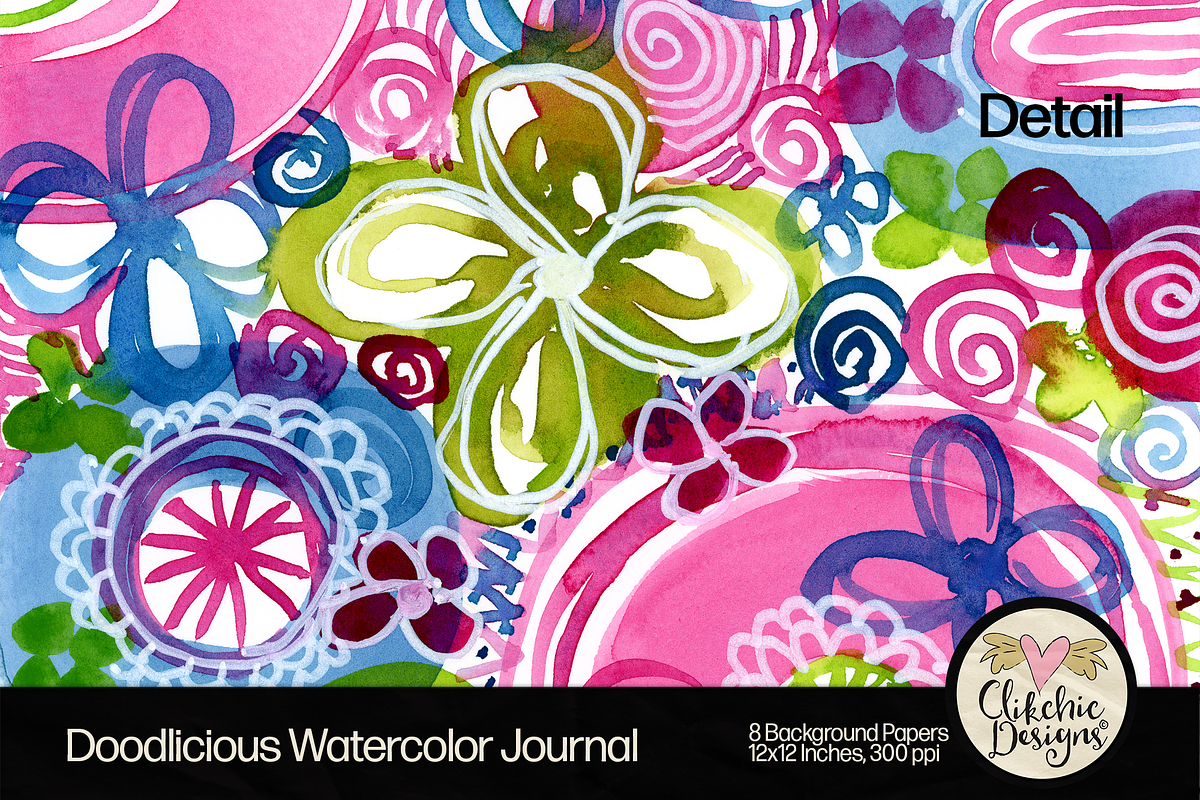 Watercolor Journal Backgrounds, a Background Graphic by Clikchic Designs (Photo 6 of 10)