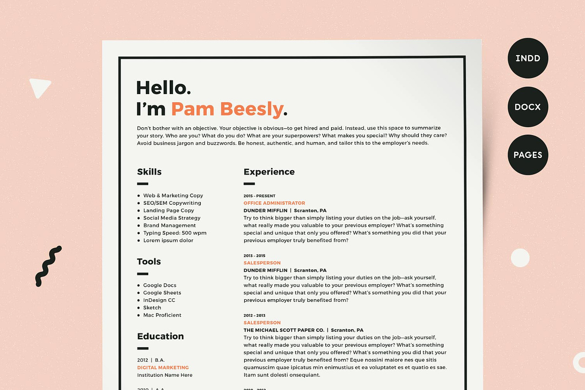 2 Page Resume Template / CV Template, a Resume Template by More Profesh (Photo 1 of 9)