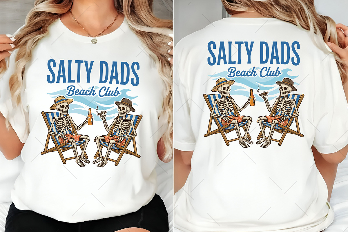 Funny Skeleton Salty Dads Beach Club, an Illustration by OK Design (Photo 5 of 5)