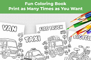 Transportation Coloring Book for Kid, an Education Illustration by Mohammad Sarfaraz (Thumbnail 5 of 17)