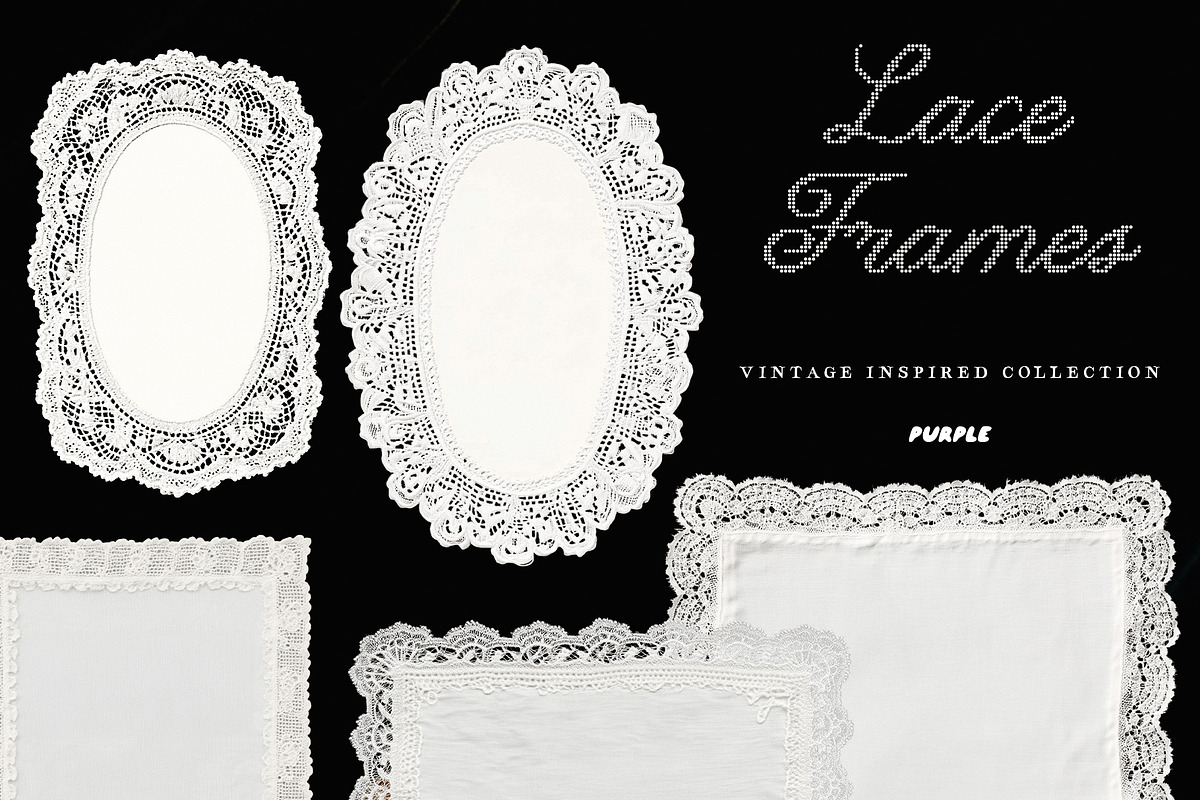Lace Frames: Vintage Inspired Set, an Object Graphic by Purple (Photo 5 of 10)