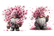 Cherry Blossom Gnome Clipart, Spring, an Illustration by Dream Creation (Thumbnail 7 of 7)