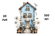 Whimsical Floral Spring House, a Seasonal Illustration by GiraffeCreative (Thumbnail 5 of 20)