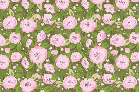 Seamless Pattern Cherry Blossom