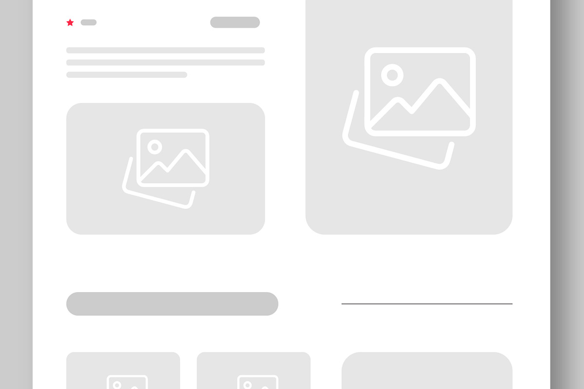 Wireframe Landing Page Layout, an UI Kit Template by CreativeShaper (Photo 4 of 6)