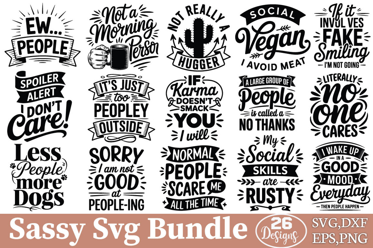 Sassy Designs Svg Bundle, an Object Graphic by DollarSmart (Photo 1 of 4)