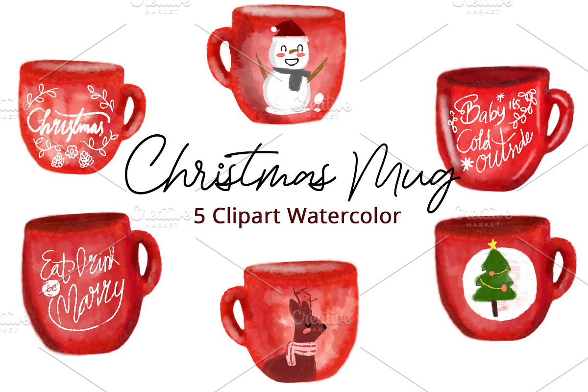 SALE Watercolor cup Mug Collection, a Decorative Illustration by bungamustia (Photo 1 of 5)