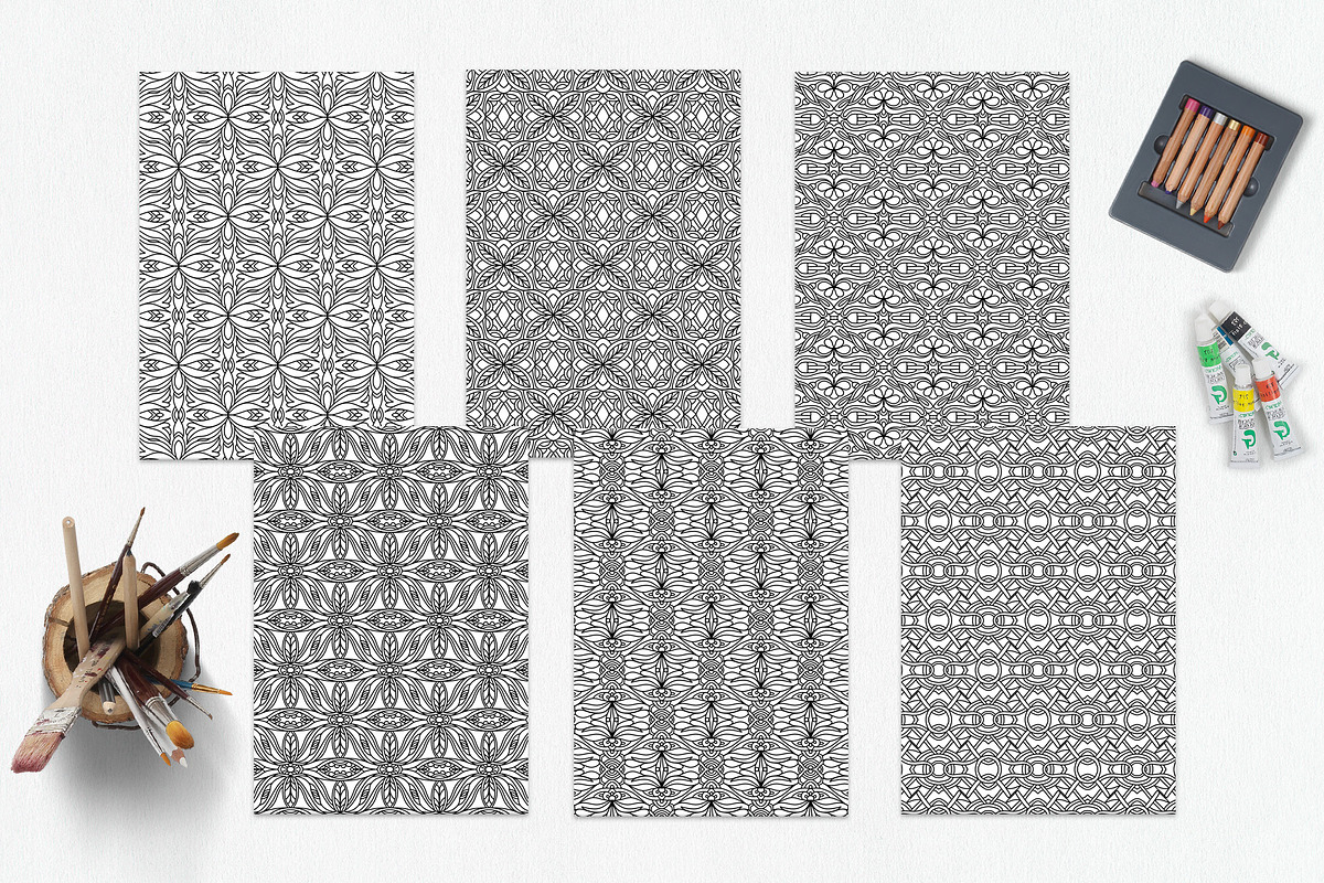 Patterns for coloring PDF,JPG vol-09, a Brochure Template by dnapslvsk (Photo 5 of 6)
