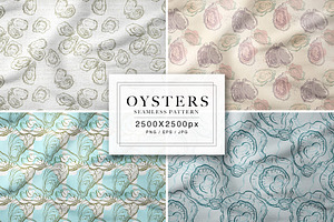 Oysters Seamless Patterns