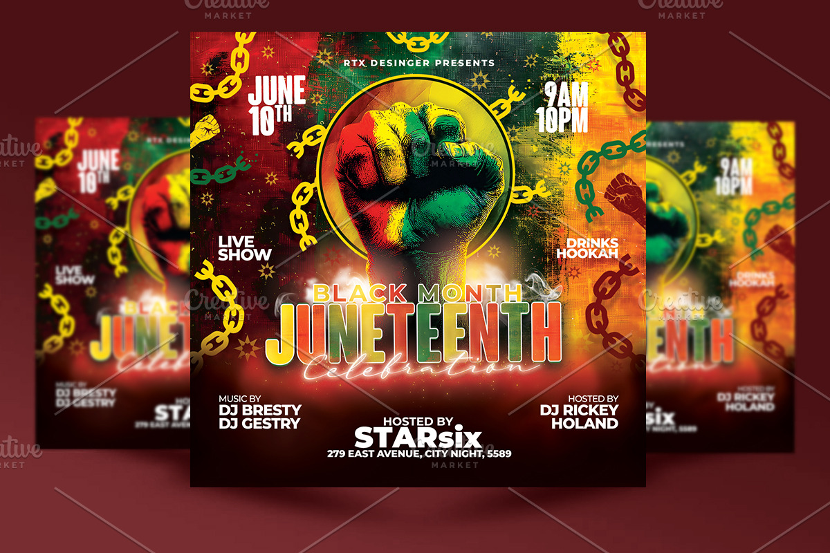 Juneteenth Celebration Flyer Templat, a Flyer Template by RTXdesinger99 (Photo 1 of 3)