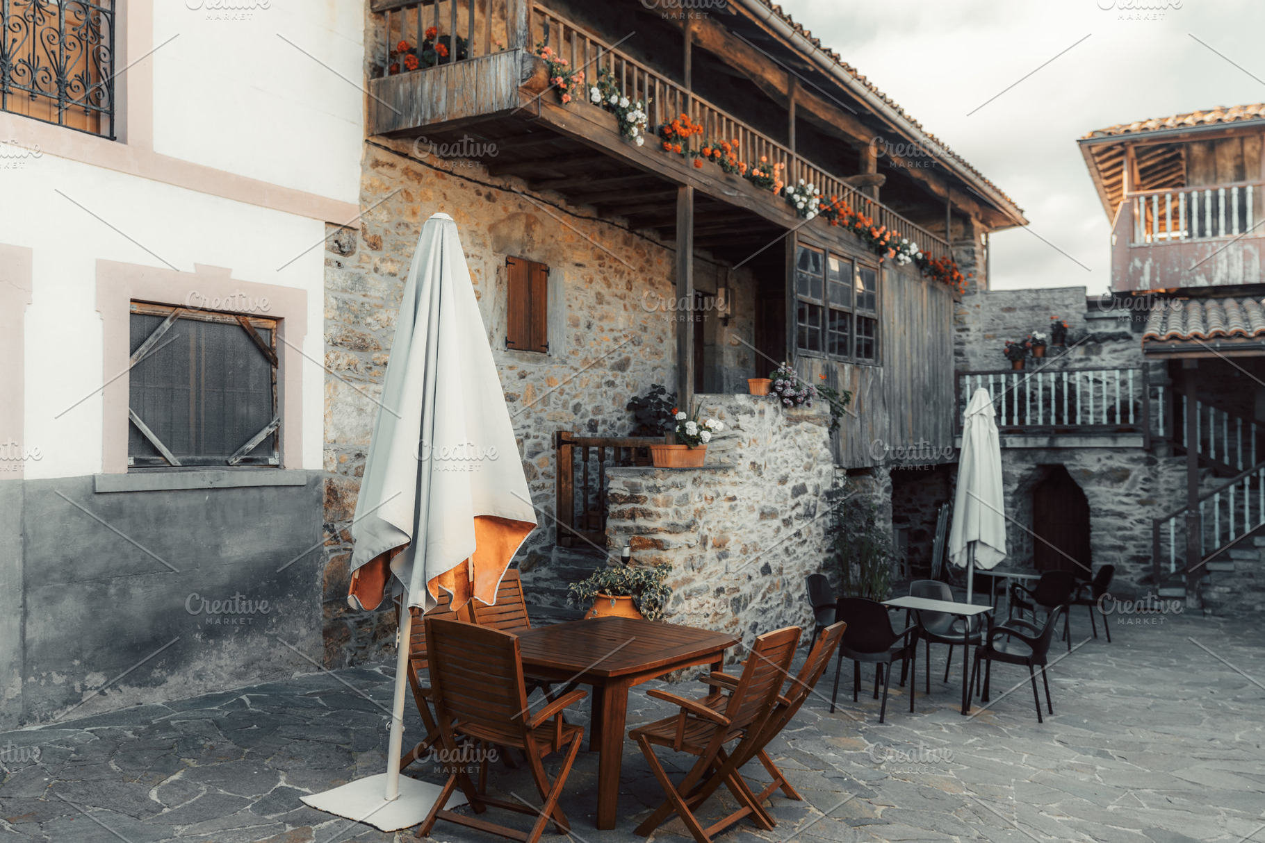 Rustic Courtyard With Balconies, an Architecture Photo by SkyNext