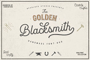 The Golden Blacksmith, a Font by deadlock studio (Thumbnail 1 of 12)