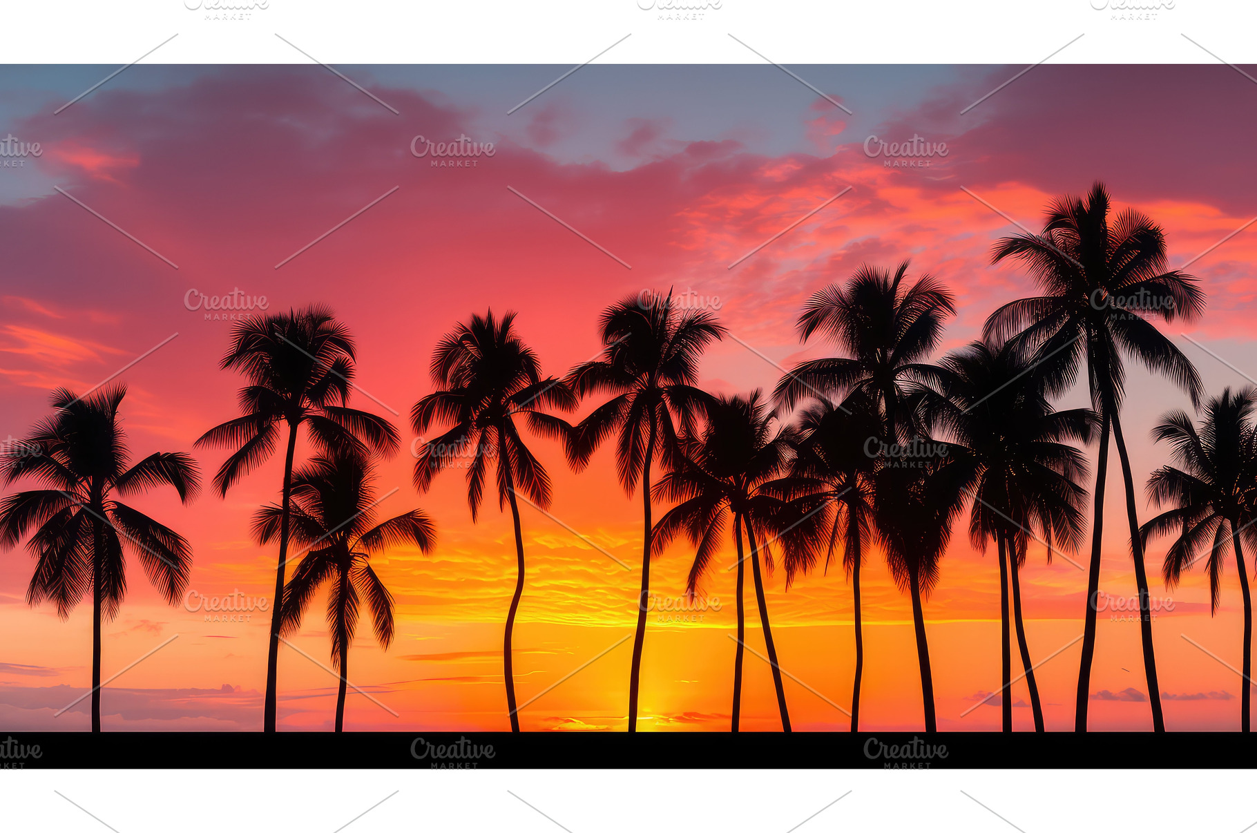 tropical black palm trees ai, a Nature Photo by pikepicture