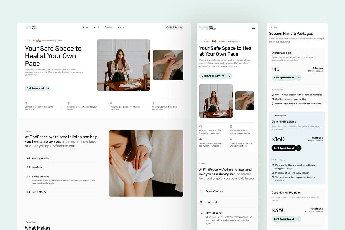 Mental Health Website UI Figma, an UI Kit Template by peterdraw (Photo 7 of 7)