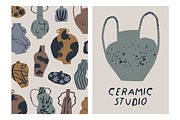 Modern pottery, ceramic vases set, a Decorative Illustration by Good Studio (Thumbnail 8 of 20)