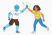 AI Collaboration Human & Robot, a Person Illustration by Partikusi Design (Thumbnail 2 of 3)