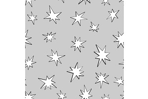 Doodle geometric hand drawn stars, a Texture Illustration by Toltemara