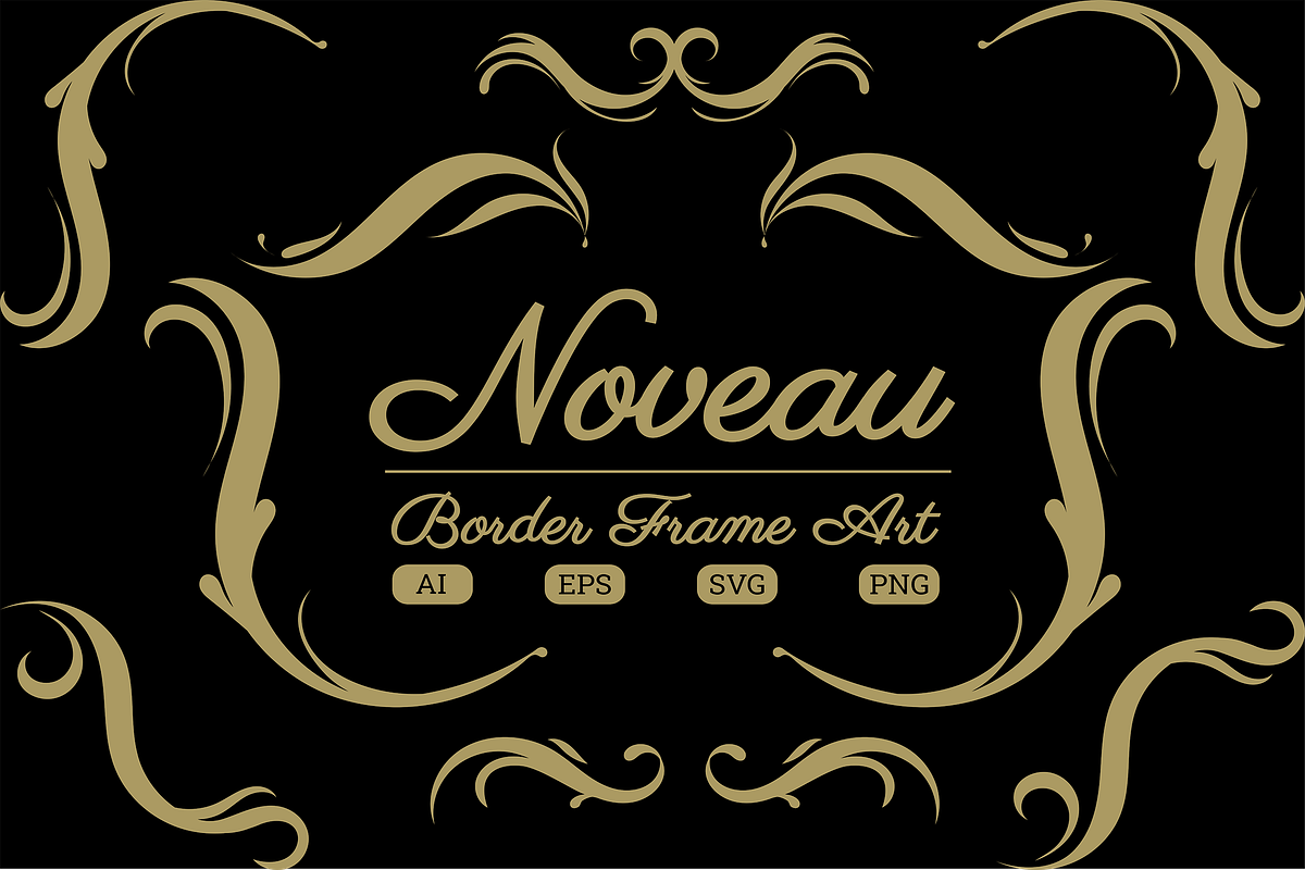 Border Frame Art Noveau, an Illustration by StreaksideStd