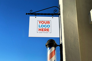 Barbers Logo Sign Mockup