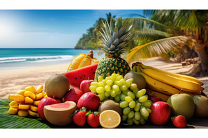 Assortment of tropical fruits on a, a Nature Photo by Igor Tichonow