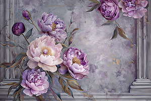 Purple Peonies Luxury Wallpaper