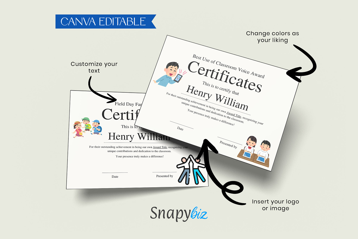 Teacher Award Certificate Template, a Card Template by Snapybiz (Photo 2 of 10)