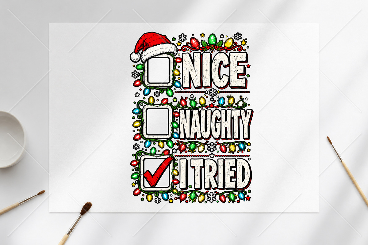 Once Nice Once Naughty Christmas PNG, a Seasonal Illustration by Canvas Craft (Photo 6 of 6)