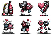 Whimsical Valentine Food Pairs Clipa, an Illustration by CraftArtStudio (Thumbnail 4 of 6)