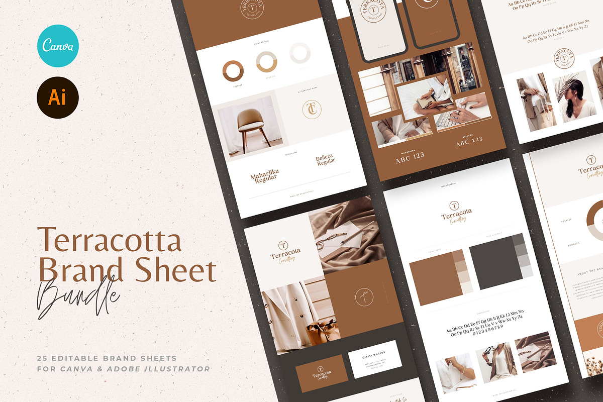 Brand Sheets For Canva & Illustrator, a Templates & Theme by AndrewPixel (Photo 1 of 11)