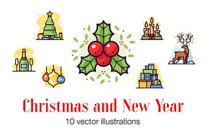 Christmas And New Year Illustrations