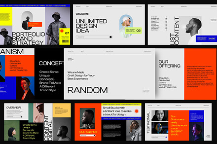 RANDOM Brand Strategy Powerpoint, a Presentation Template by Dirtytemp Studio