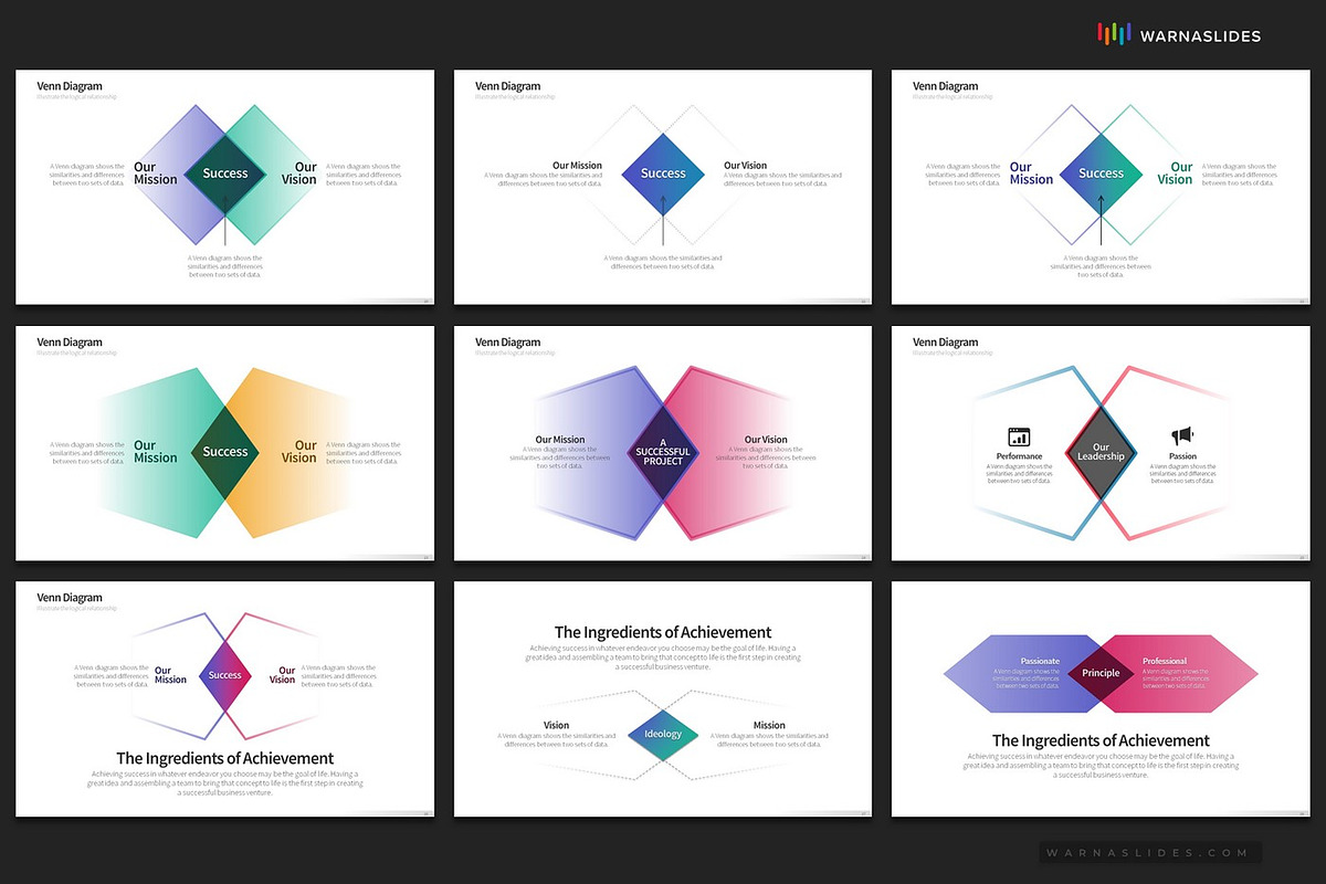 Venn Diagram PowerPoint Templates, a Presentation Template by Warna Works (Photo 6 of 25)