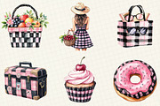 Black And Pink Gingham Summer Clipar, an Illustration by OK Design (Thumbnail 5 of 5)