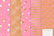 Gold Foil Digital Papers in Pink, a Pattern Graphic by Amanda Ilkov (Thumbnail 4 of 4)