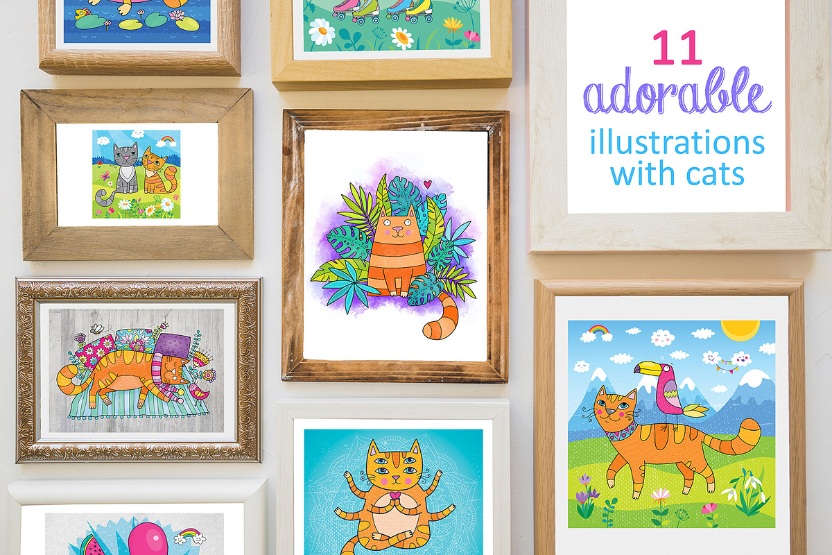 Adorable cat illustrations, an Illustration by natsa (Photo 1 of 9)