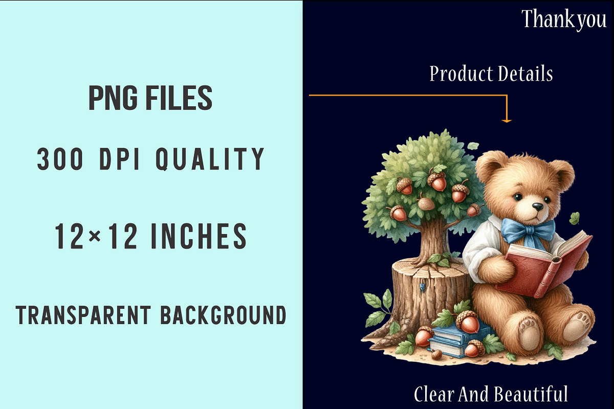 Autumn Teddy Bear Sublimation Png, an Illustration by SinaCreation (Photo 4 of 5)