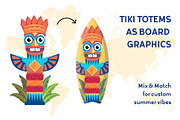 Tropical Set - Totems & Surfboards, an Object Illustration by Lettering_Logo (Thumbnail 5 of 8)