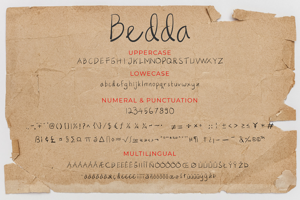 Bedda - Handwriting Font, a Script Font by Inventype Studio (Photo 6 of 6)
