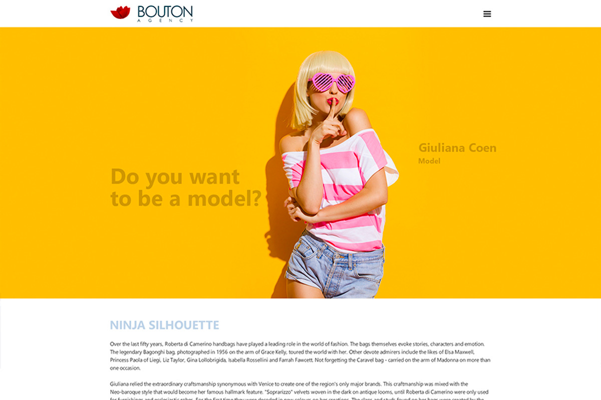 Bouton Fashion & Modeling Site Theme, a HTML Template by Oleg Ribar (Photo 6 of 6)